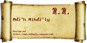 Méh Mihály névjegykártya