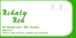 mihaly meh business card