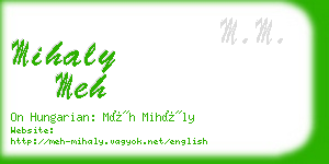 mihaly meh business card